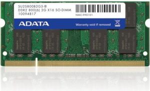Pamięć do laptopa ADATA DDR2 800 SO-DIMM 2GB Single Tray CL6 (AD2S800B2G6-S) 1