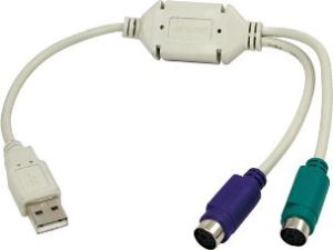 Adapter USB LogiLink USB - PS/2 x2 Biały  (AU0004A) 1