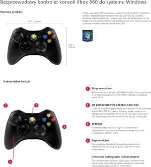 Pad Microsoft Xbox 360 Wireless Controller Black (JR9-00010) - odbiornik do PC w zestawie 3