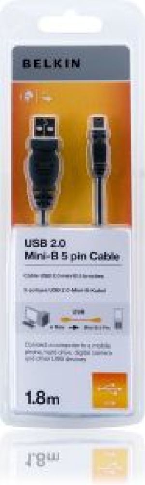 Kabel USB Belkin kabel USB 2.0 A - MiniB 5-pin 1.8m - retail (F3U155cp1.8M) 1