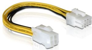 Delock ATX/EPS 4-pin - ATX/EPS 8-pin, 0.15m, Żółty (82405) 1