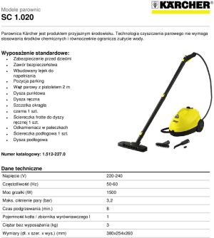 Parownica Karcher SC 1.020 (1.512-227.0) 2