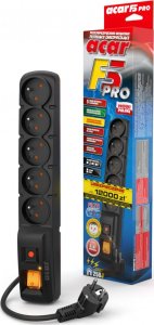 Listwa zasilająca Acar F5 PRO przeciwprzepięciowa 5 gniazd 1.5 m czarna (W0092) 3