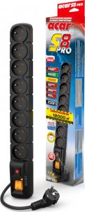 Listwa zasilająca Acar S8 PRO przeciwprzepięciowa 8 gniazd 3 m czarna (W0143) 3