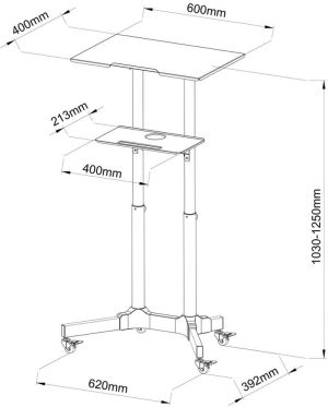 Art STOLIK NA KÓŁKACH/STACJA ROBOCZA pod notebooka/projektor (STO S-10B) 4