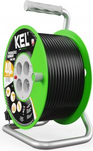 KEL Przedłużacz bębnowy STANDARD LINE, 4x2p+Z, 16A, 3680W, H05VV-F, 3x1,5; 40m, czarny (W-97372) 6
