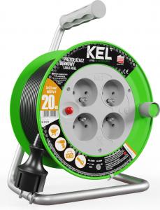 KEL Przedłużacz bębnowy STANDARD LINE 25m H05VV-F 3x1,5 4xGS 16A czarny (W-97370) 2