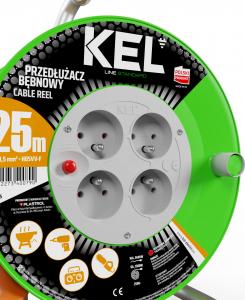 KEL Przedłużacz bębnowy STANDARD LINE 25m H05VV-F 3x1,5 4xGS 16A pomarańczowy (W-97045) 2
