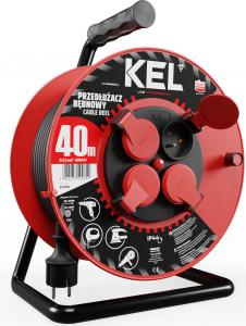 KEL Przedłużacz bębnowy PROFESSIONAL LINE 40m H05RR-F 3x1,5 4xGS 16A IP44 czarny (W-97056) 3