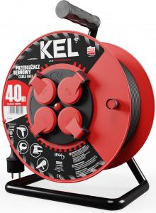 KEL Przedłużacz bębnowy PROFESSIONAL LINE 40m H05RR-F 3x1,5 4xGS 16A IP44 czarny (W-97056) 6