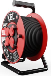 KEL Przedłużacz bębnowy PROFESSIONAL LINE 40m H05RR-F 3x1,5 4xGS 16A IP44 czarny (W-97056) 7