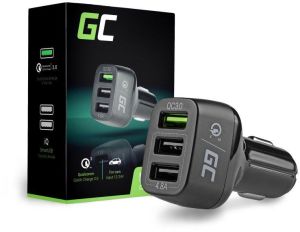 Ładowarka Green Cell Wieloportowa ładowarka samochodowa USB z funkcją szybkiego ładowania Quick Charge 3.0 6