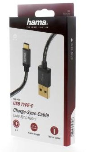 Kabel USB Hama USB-A - USB-C 1.5 m Czarny (001736360000) 8