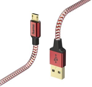 Kabel USB Hama USB-A - microUSB 1.5 m Czerwony (001782880000) 1