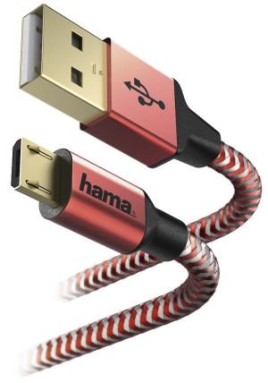 Kabel USB Hama USB-A - microUSB 1.5 m Czerwony (001782880000) 3