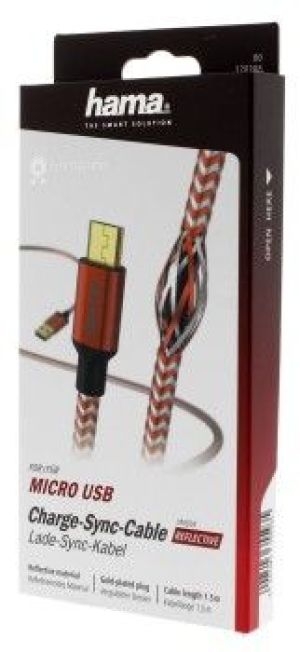 Kabel USB Hama USB-A - microUSB 1.5 m Czerwony (001782880000) 6