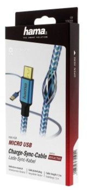 Kabel USB Hama USB-A - microUSB 1.5 m Niebieski (001782890000) 6