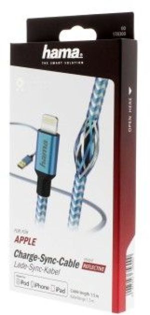 Kabel USB Hama USB-A - Lightning 1.5 m Niebieski (001783000000) 9