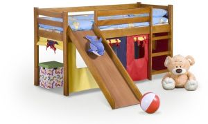 Halmar NEO PLUS - łóżko piętrowe ze zjeżdżalnią i materacem - olcha 1