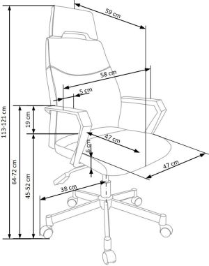 Krzesło biurowe Halmar Olaf Popielate 3