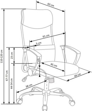 Krzesło biurowe Halmar Vire Niebieskie 3