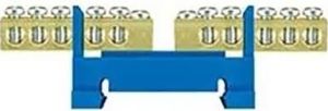 Pawbol Listwa zaciskowa niska na szynę 2x5-torowa dzielona niebieska TH35 (E.4131) 1