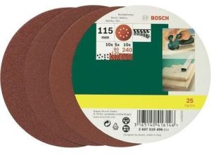 Bosch Papier ścierny ekscentryczny z rzepem, perforowane 125mm P80 25szt. - 2607019493 1