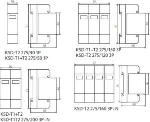Kanlux Ogranicznik przepięć B+C 3P+N 30kA 1,5kV KSD-T1T2 275/240 3P+N (23920) 2