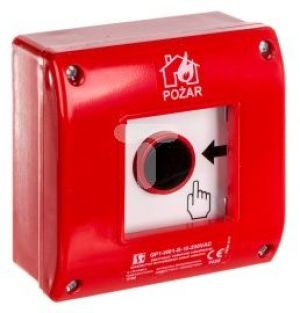Spamel Ręczny ostrzegacz przeciwpożarowy natynkowy, styk 1Z+LED 230V AC (OP1-W01-B\10-230) 1