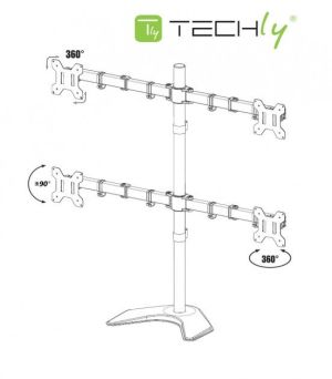 Techly Stojak biurkowy na 4 monitory 13" - 27" (ICA-LCD 2540) 3