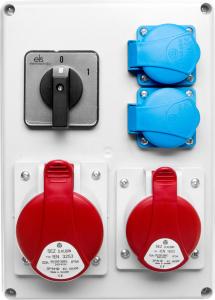 SEZ Rozdzielnica 1x16A 5P/ 1x32A 5P 2x230V TVM 21 IP44 wyłącznik 0-1 (ROS-W1603.2/0-1) 2