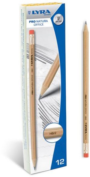 Lyra Ołówek Pro Natura HB/2 z Gumką (12szt) (273674) 1