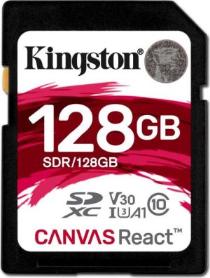 Karta Kingston SDXC Canvas React 128GB V30 (SDR/128GB) 1
