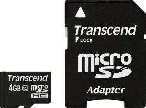 Karta Transcend MicroSDHC 4 GB Class 10 UHS-I  (TS4GUSDHC10) 1