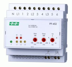 F&F Automatyczny przełącznik faz z wyjściem napięcia fazowego 400V/2x230V+N (PF-452) 1