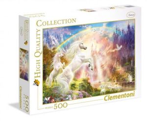 Clementoni Puzzle 500 elementów. HQC - Sunset Unicorns (35054 CLEMENTONI) 1