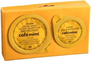 Cafe Mimi Zestaw 2-etapowy do twarzy rozgrzewająco-regenerujący (maseczka 15ml+serum-aktywator 5ml) 1
