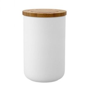 Ladelle Ceramiczny pojemnik z bambusowym wieczkiem 17cm biały (LD-61082) 1