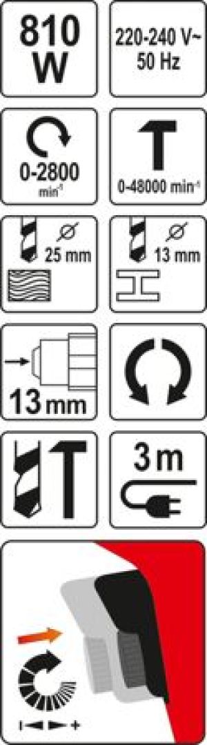 Wiertarka Yato YT-82036 810W udarowa 4