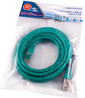Esperanza RJ-45/RJ-45, kat.6, FTP, zielony, 3m (EB286G) 3