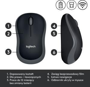 Mysz Logitech M185 Szara (910-002238) 5