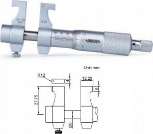 Insize MIKROMETR 50- 75 WEW. KONC. PLASKIE - 3220-75 1