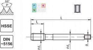 Fanar GWINTOWNIK G 1" DIN-5156B HSSE 800 - D2-111101-3139 3