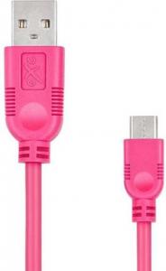Kabel USB eXc  USB-A - USB-C 0.9 m Różowy (5901687938523) 1