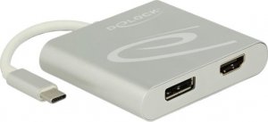 Stacja/replikator Delock USB-C - HDMI - DisplayPort Srebrny  (87716) 1