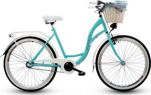 Goetze Rower miejski Blueberry 26″ trzybiegowy niebiesko-biały z metalowym koszem 1