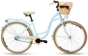 Goetze Rower miejski COLOURS 28'' błękitny z wiklinowym koszem 1