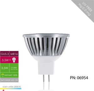 Whitenergy Żarówka LED GU5.3(MR16), 3xLED, 3W, 12V, ciepła biała (06954) 3