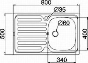 Zlewozmywak Pyramis Zlewozmywak Pyramis INTL - 80 x 50cm (1B 1D 100104001) 2