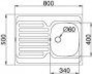 Zlewozmywak Pyramis Zlewozmywak Pyramis INTL - 80 x 50cm (1B 1D 100104301) 2